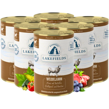 Preview: Nassfutter-Menü Lamm – Premium Alleinfuttermittel für Hunde mit frischem Weidelamm, Kartoffeln, Blattspinat & Kräutern